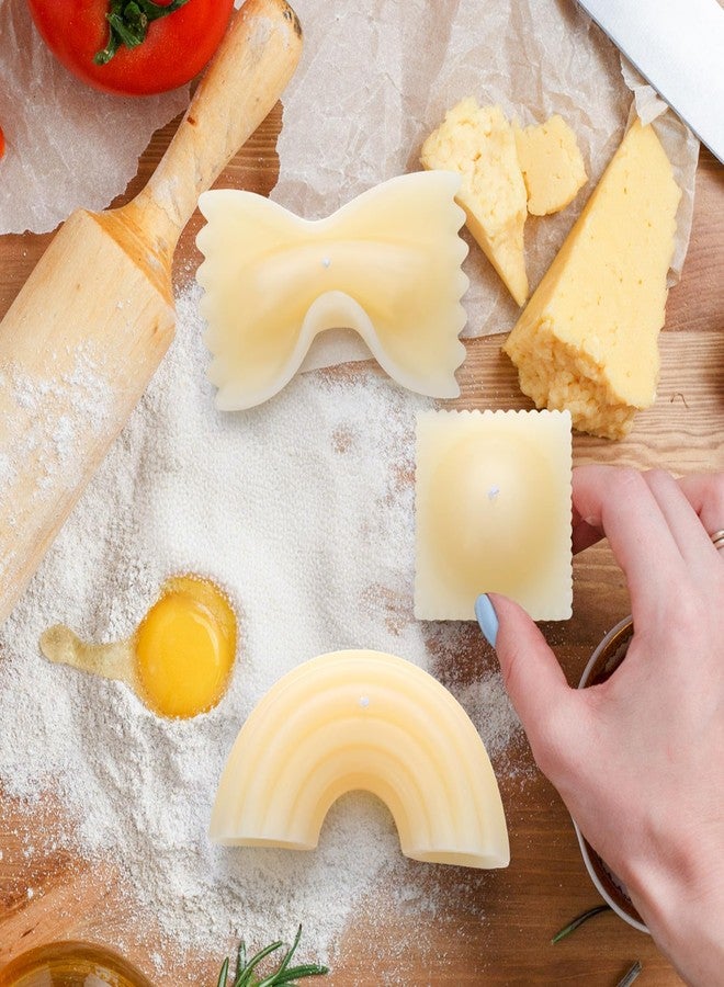 Conelist 3 Pcs Pasta Noodle Candle Macaroni Ravioli Farfalle Shaped Wax Candles Decoration Cute Food Shaped Gifts for Pasta Lovers Italian Kitchen Party Decoration Favors - Image 2